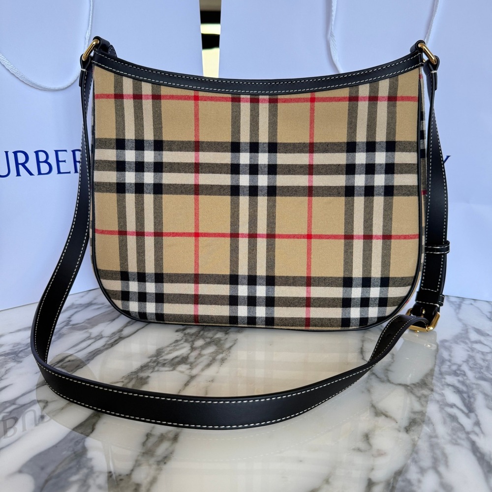 Burberry Small Vintage Check Hobo Shoulder Bag Archive Beige 8111415 - Picture 6 of 16